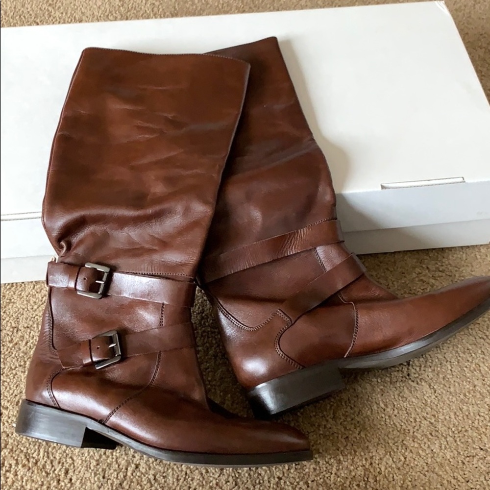 NWOT SJP boots brown leather HANDMADE  in Italy 9
